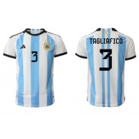 Camisa de Futebol Argentina Nicolas Tagliafico #3 Equipamento Principal Mundo 2022 Manga Curta